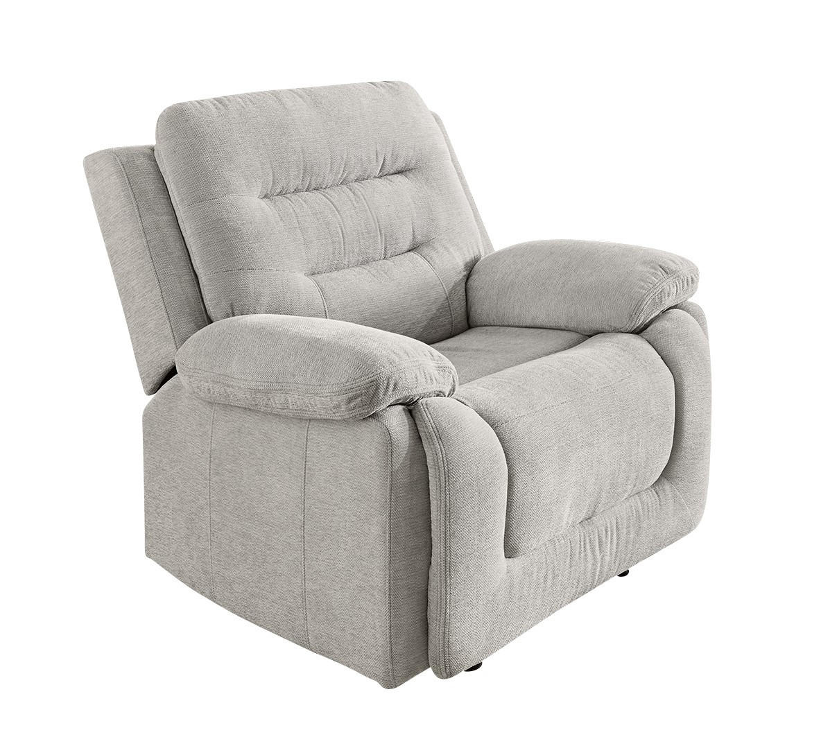 RELAX-FERNSEHSESSEL Federkern, Liegefunktion verstellbar durch halbautomatische Relaxfunktion B101/T98/H103 cm, Chenille Grau / 15501 - Schwarz/Grau, Textil (101/103/98cm) - luma-home