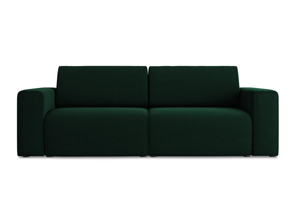3-SITZER SOFA Samt Stoff Grün - Blau/Dunkelgrün, Kunststoff/Textil (224/80/103cm) - Makamii