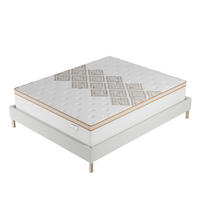 BETT und MATRATZE - 160 x 200 cm - Taschenfederkern - 28cm dick - Weiß, Naturmaterialien/Eichenholz (160/200cm) - November Sleep