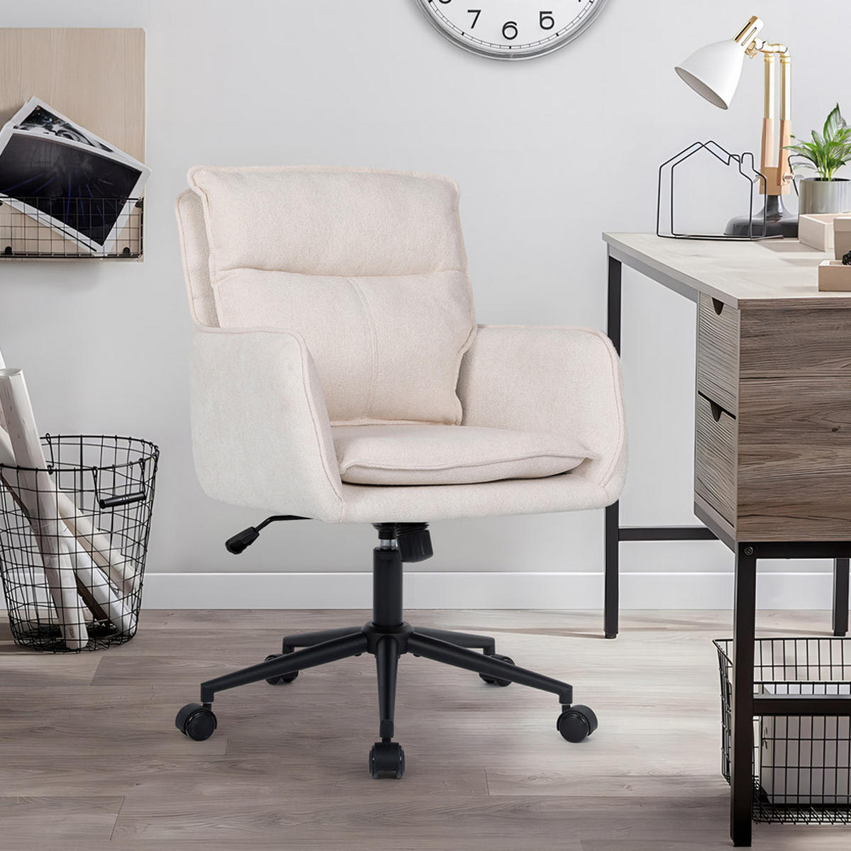 BÜROSTUHL CORA - Beige - Beige, Kunststoff (60/100/70cm) - Home Deluxe