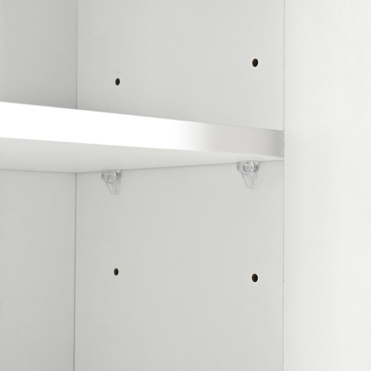SCHUHSCHRANK in Weiß Hochglanz Schuhkipper mit LED-Licht für Eingangsbereiche, Flur und Schlafzimmer, B80/T25/H96 cm - Goldfarben/Weiß, Holzwerkstoff/Metall (80/96/25cm) - STILVORA