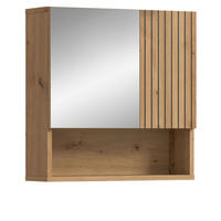 SPIEGELSCHRANK Eiche Artisan, 54 x 55 cm, Badezimmer Schrank mit Spiegel - Eiche Artisan, Glas/Holzwerkstoff (60/55/17cm) - Inn.Furn