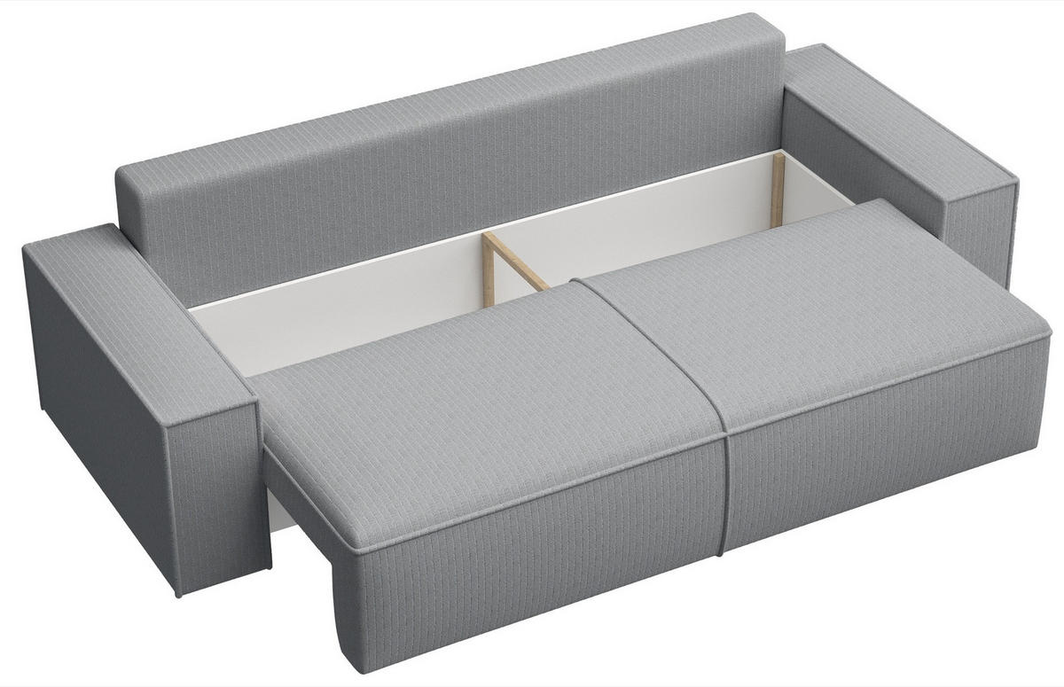 SOFA Farese Grau mit Cordbezug - Grau, Textil (257/85/102cm) - Selsey