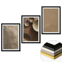 WANDBILDER 3er-Set - 40x60 cm Schwarzer Rahmen - Minimalistische Steinstrukturen - Schwarz, Kunststoff (40/60cm) - ArtPrintCave