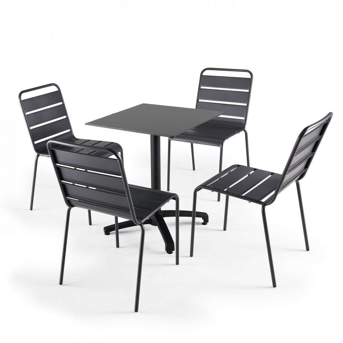TISCHPLATTE 60 x 60 cm, Schwarz - Schwarz, Kunststoff (60/1.25/60cm) - Oviala