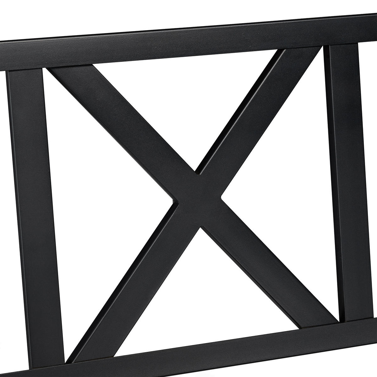 GARTENBANK - Schwarz, Metall (127/81/56cm) - Relaxdays
