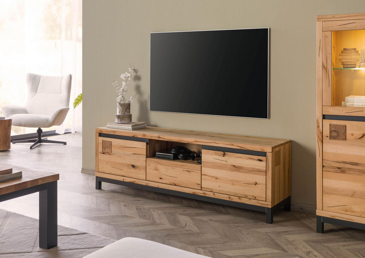 TV-BOARD Kernbuche 170x40x56 natur geölt VILLANDERS #113 - Naturfarben, Holz (170/56/40cm) - Massivmoebel24