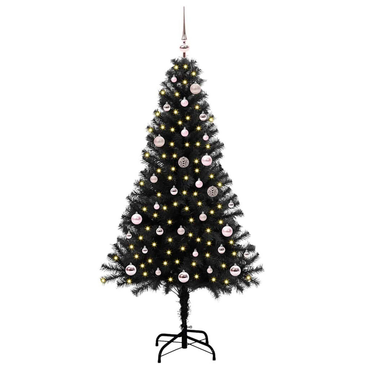 WEIHNACHTSBAUM 75/75/150 cm Schwarz PVC - Schwarz, Kunststoff (150cm) - vidaXL