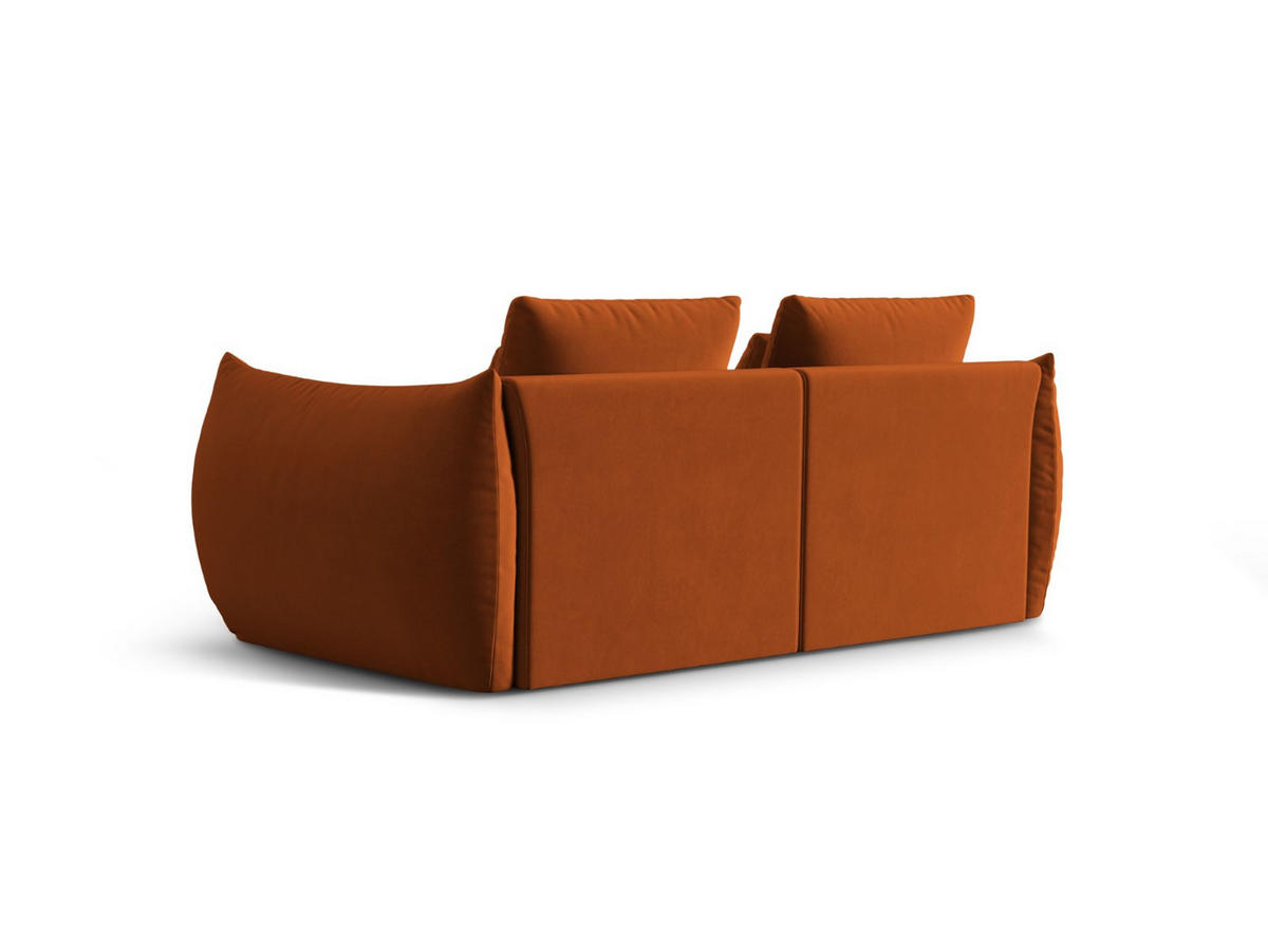 SOFA modular Bloom aus Samt terrakotta 3 Sitzplätze - Terracotta, Textil (106/95/232cm) - Micadoni