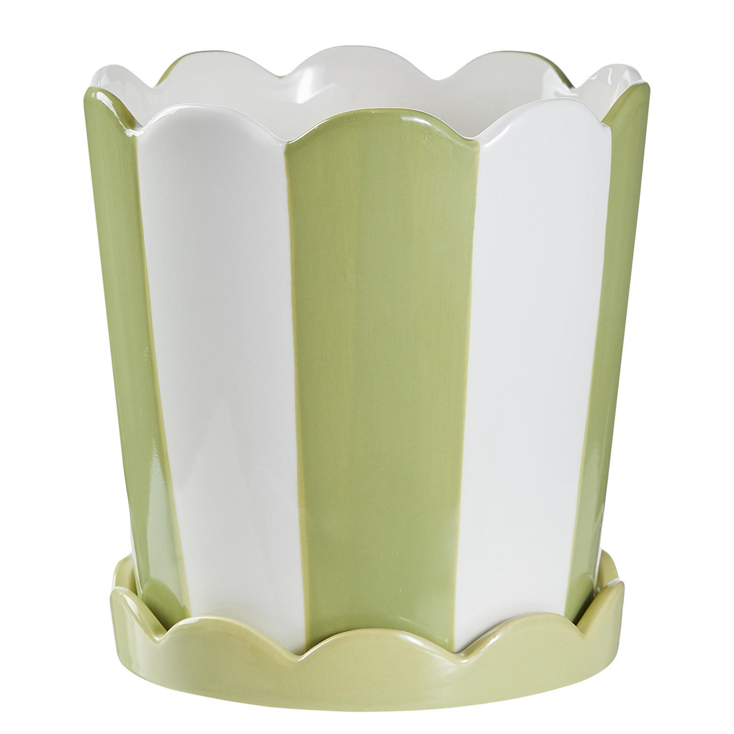 BLUMENTOPF Sundae Ø16cm - Grün, Keramik (17cm) - BUTLERS