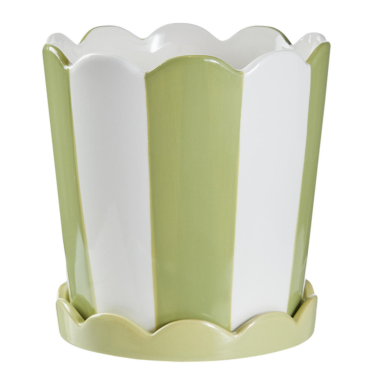 BLUMENTOPF Sundae Ø16cm - Grün, Keramik (17cm) - BUTLERS