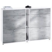 SCHUHSCHRANK Today Fronten in Beton Oxid Optik - Hellgrau, Holzwerkstoff (155.5/95/28cm) - Vladon