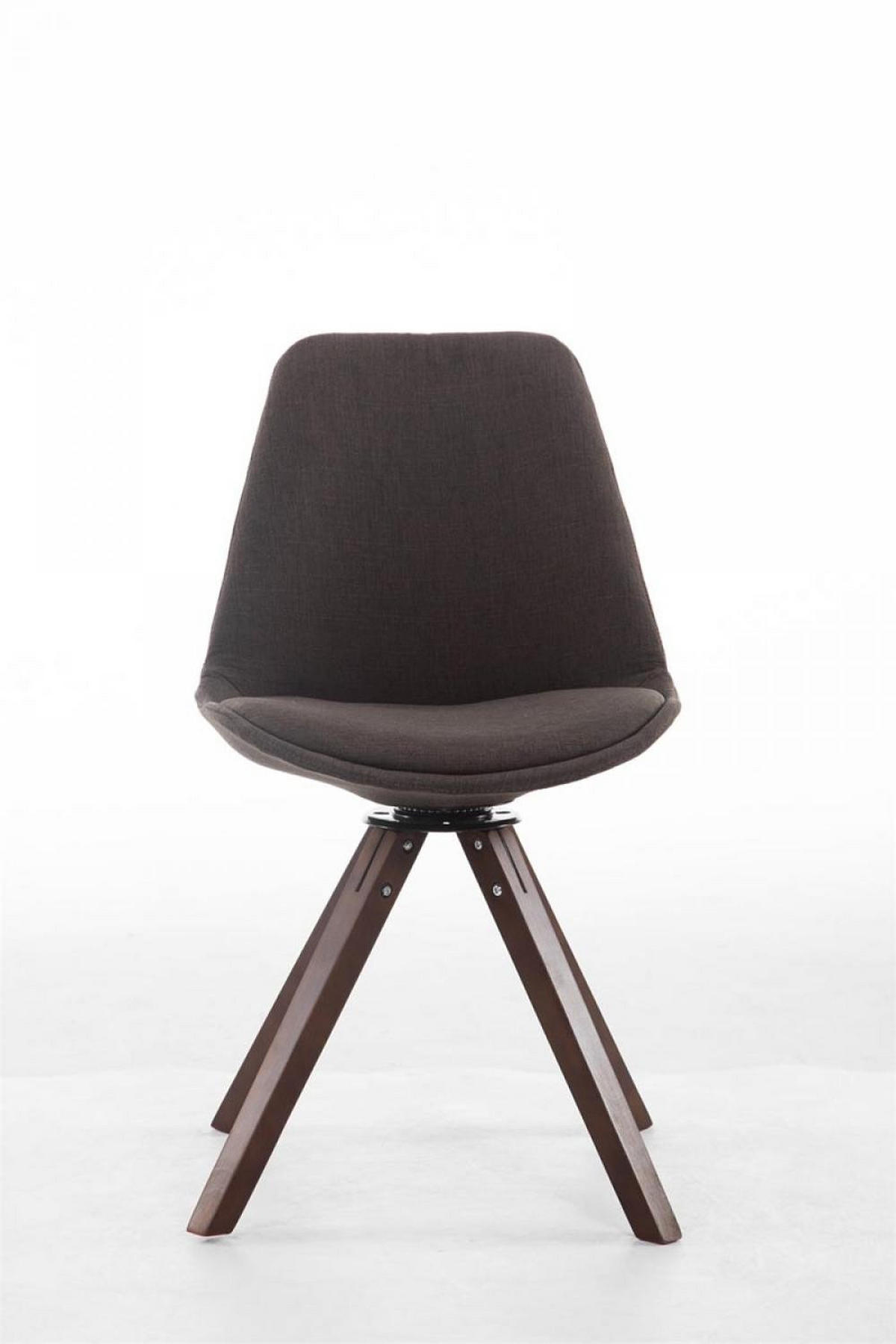 DREHSTUHL Stoff dunkelgrau - Dunkelgrau/Walnussfarben, Holz/Textil (48/84/56cm) - CLP