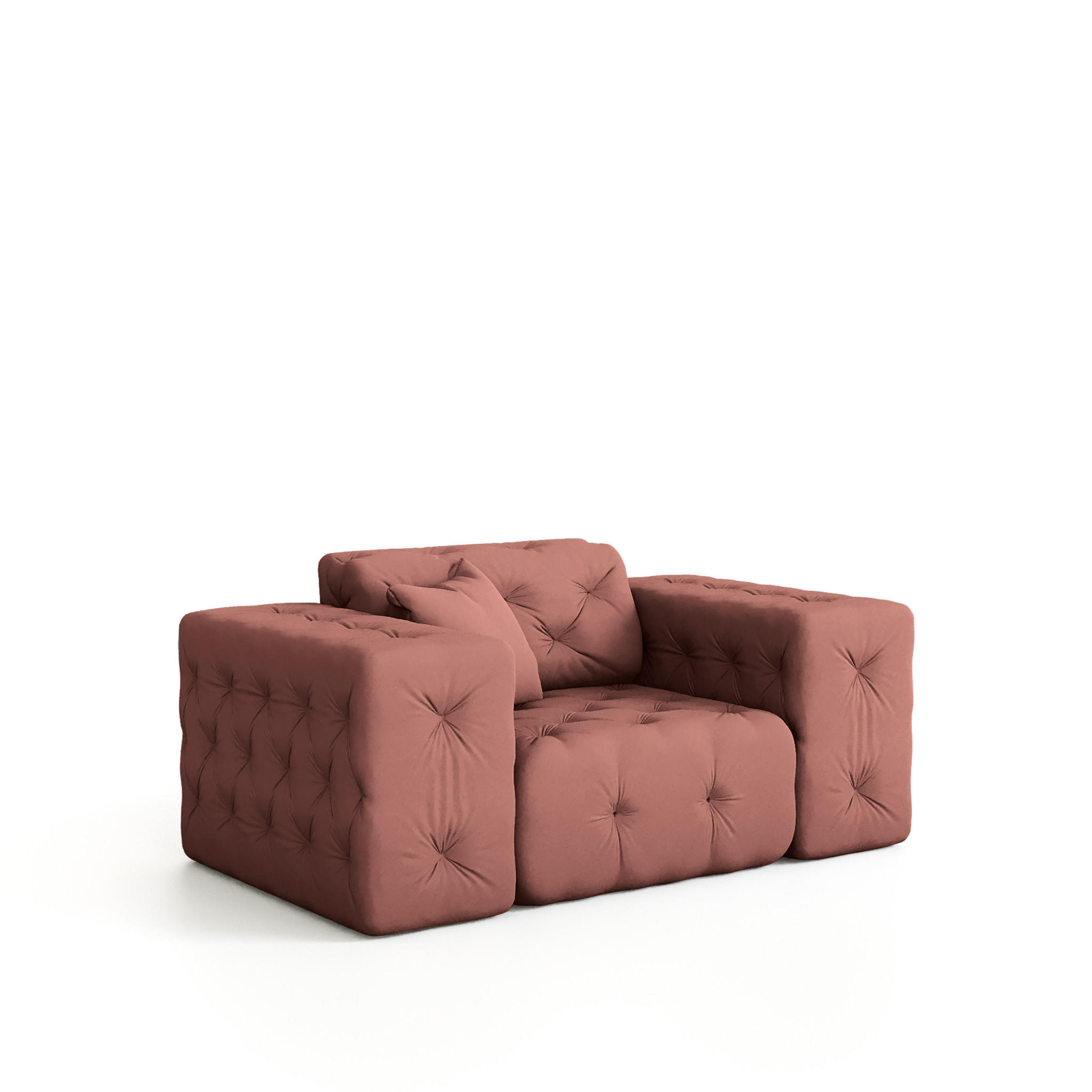 SESSEL Chantal - Rosa, Holzwerkstoff/Textil (121/78/96cm) - Fun Möbel