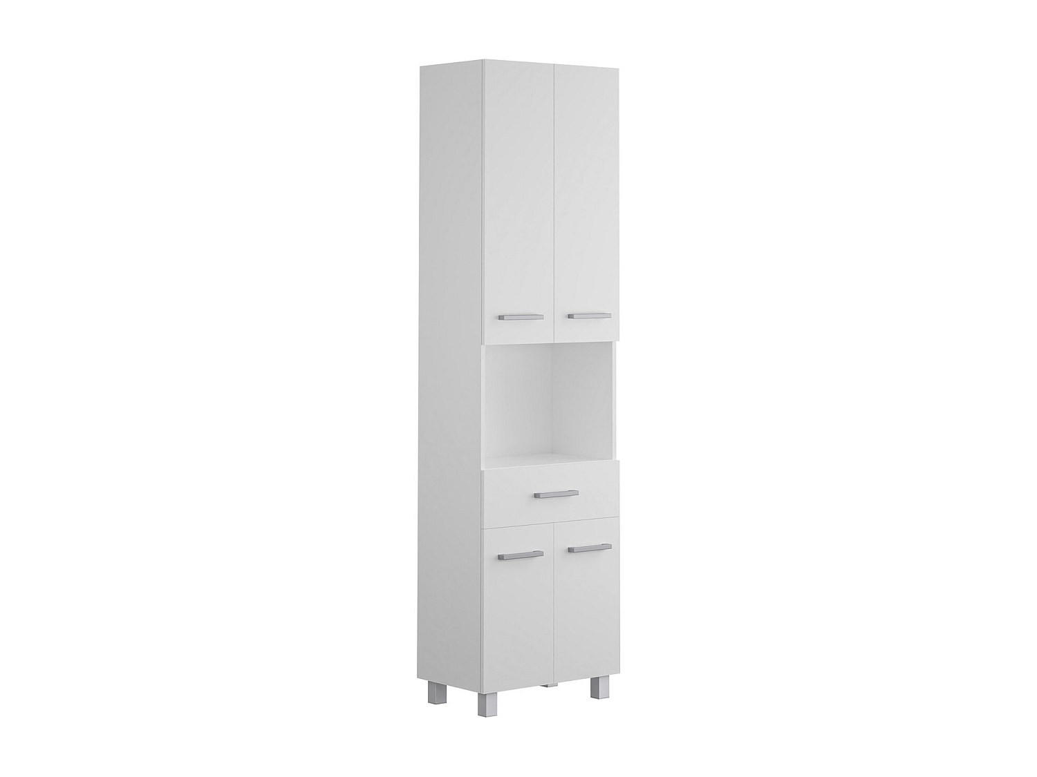 BADSCHRANK - 50 cm x 30 cm - Holz, Platte - Weiß - MINELA - Weiß, Holz (50/180/30cm) - Vente-Unique