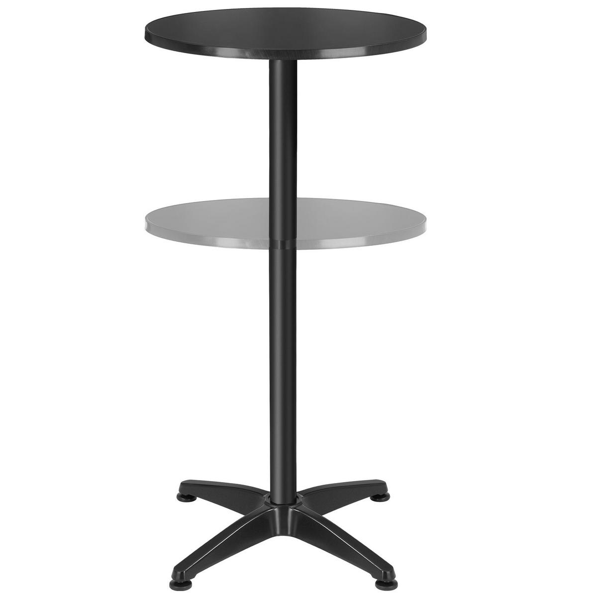 BISTROTISCH aus Aluminium Frederic, höhenverstellbare Kunststofffüße, schwarz - Schwarz, Holz (67/67/110cm) - tectake