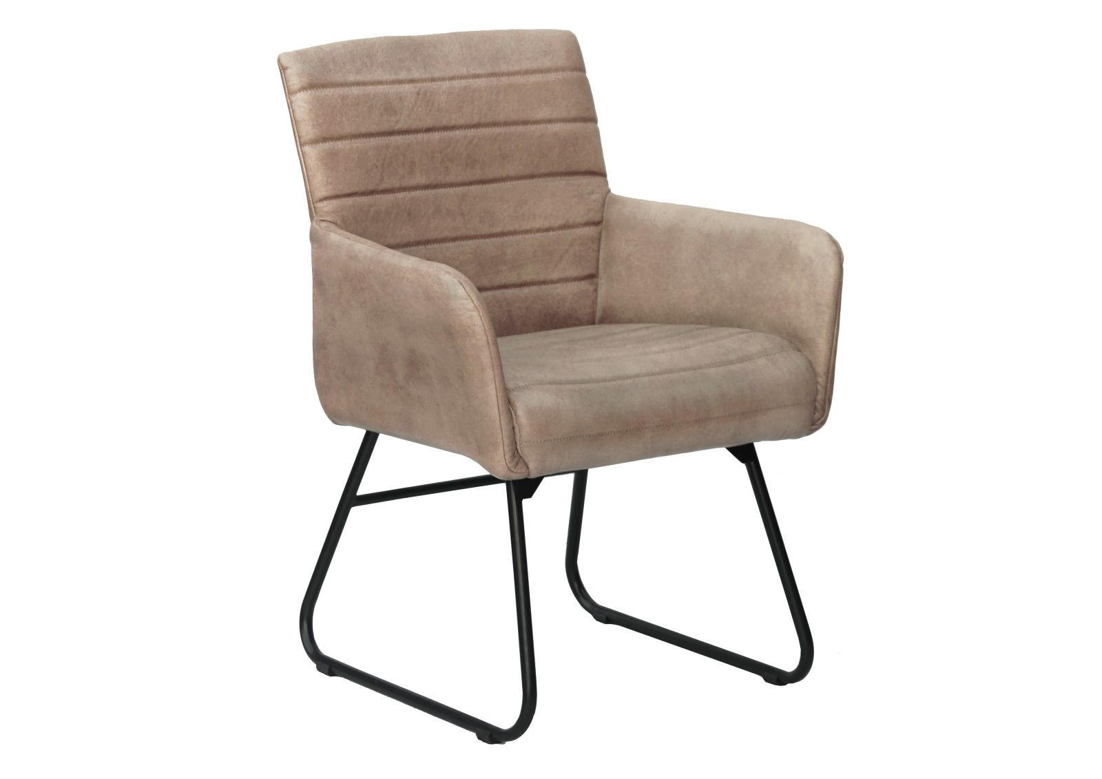 STUHL Echtleder (Büffel) 62 x 62 x 84 cm beige IRON LABEL #05 - Beige, Leder (62/84/62cm) - Massivmoebel24