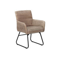STUHL Echtleder (Büffel) 62 x 62 x 84 cm beige IRON LABEL #05 - Beige, Leder (62/84/62cm) - Massivmoebel24