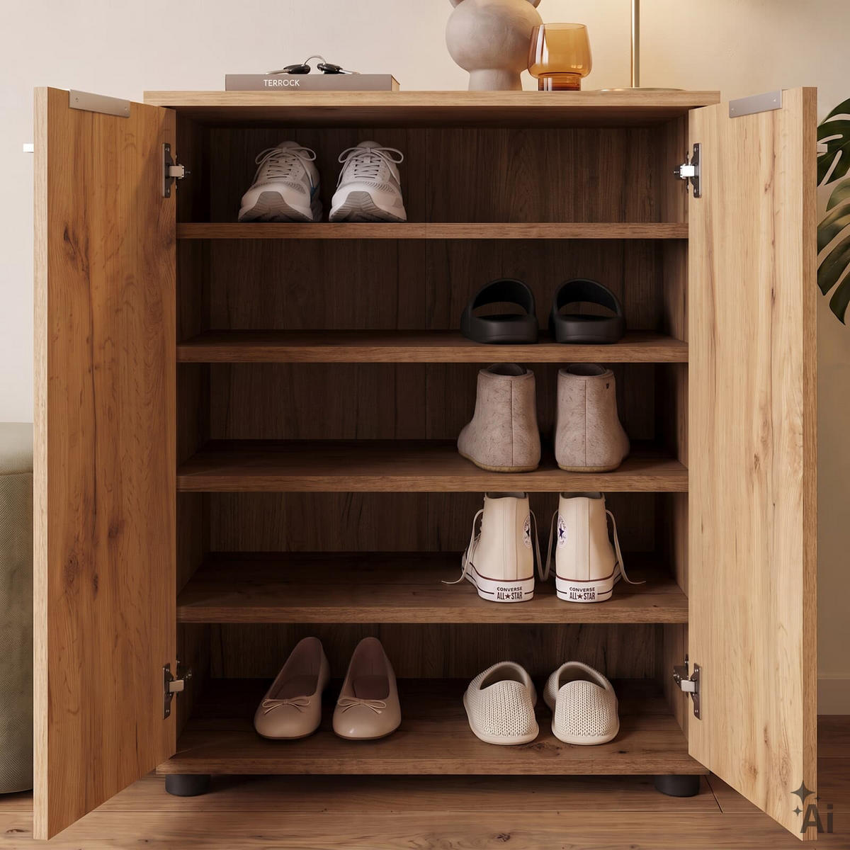 SCHUHSCHRANK LENNIS Wotan Eiche - Eiche Wotan, Holzwerkstoff (60/70/35cm) - CARO-Möbel