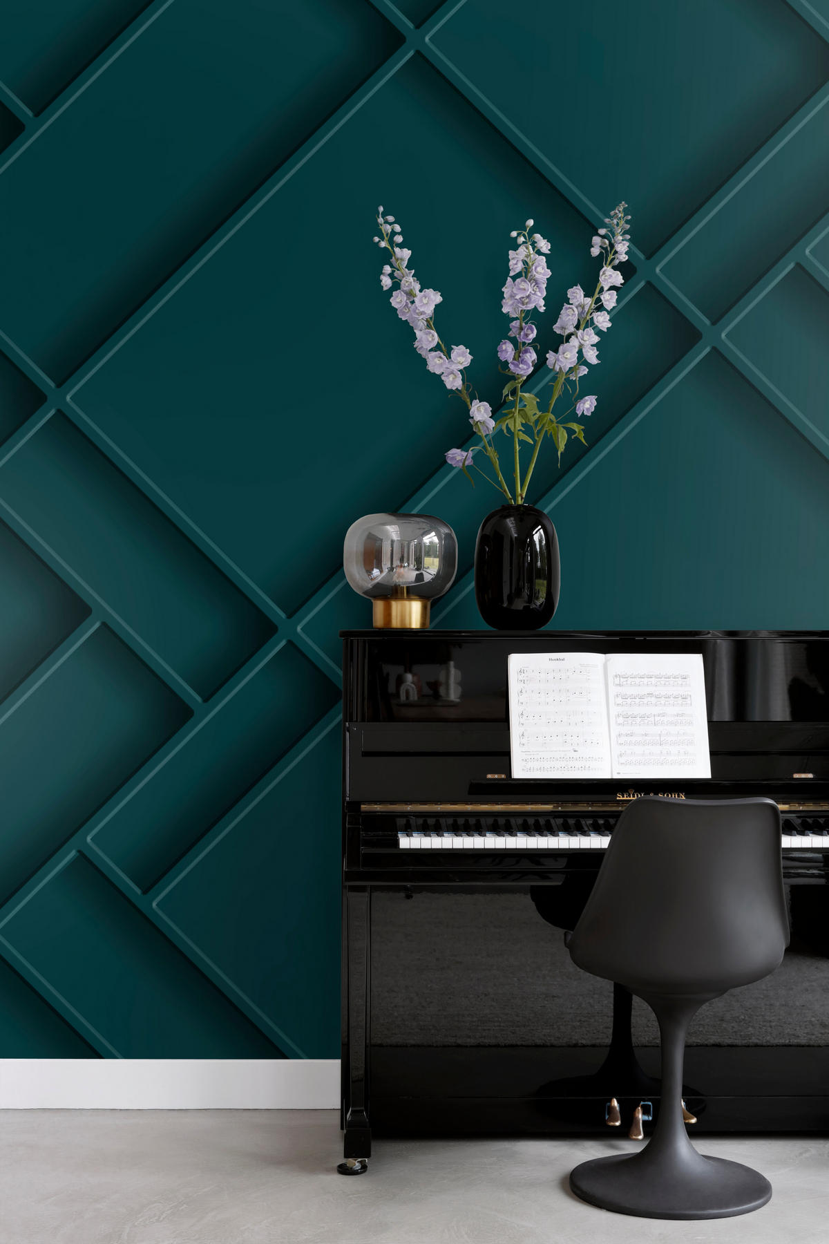 FOTOTAPETE Holzwandverkleidung 200 x 279 cm - Blau, Papier (200/279cm) - Origin Wallcoverings