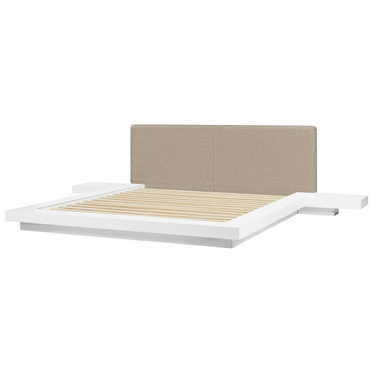 BETT mit Lattenrost 180/200 cm MDF-Platte Taupe Zen - Taupe, Holzwerkstoff (180/200cm) - Beliani