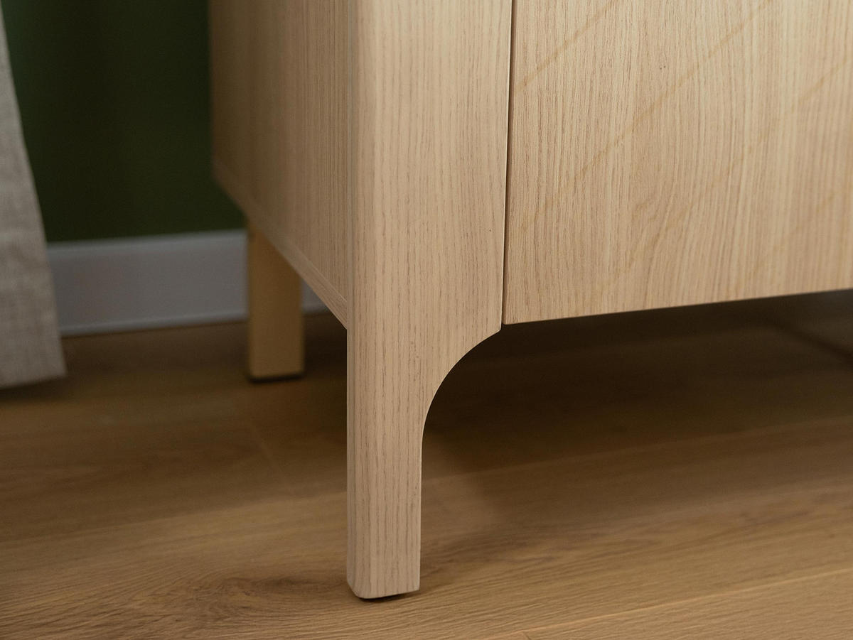 VITRINE Malumi MM04 2D mit weißer LED Beleuchtung - Eichefarben/Naturfarben, Holzwerkstoff/Metall (60/198/41cm) - MIRJAN24