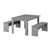 ESSTISCH SET Sentio Beton 137.6 x 92.8 cm mit 2 Bänken - Grau, Holzwerkstoff (137.6/73/92.8cm) - Vicco