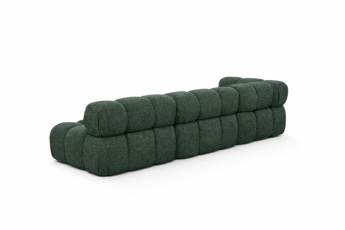 ECKSOFA L-Form Modulare, Bouclé-Stoff Abriamo, Dunkelgrün, Rechts, Selia - Dunkelgrün, Holz (285/160cm) - Kaiser Möbel