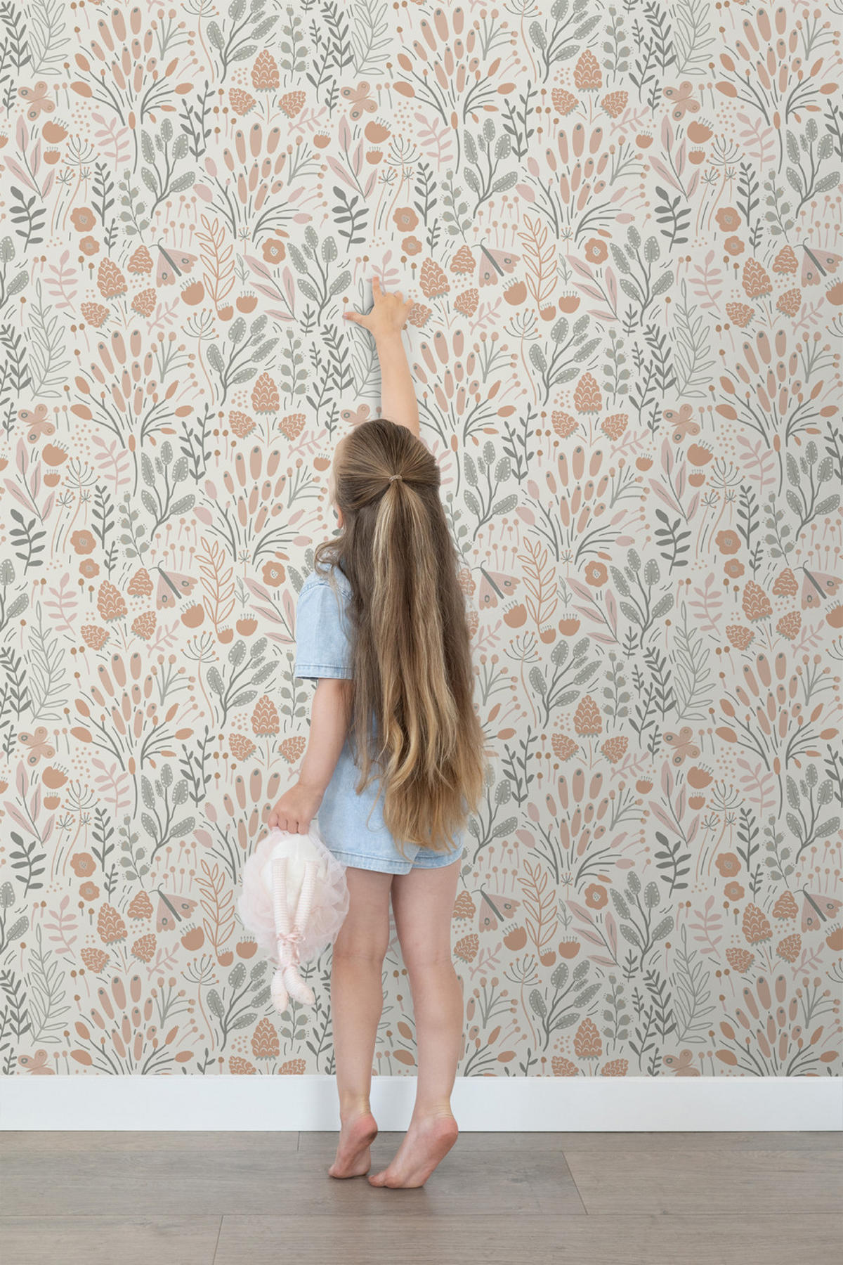 TAPETE Blätter und Blumen 50 x 900 cm - Blau, Papier (50/0.1cm) - ESTAhome