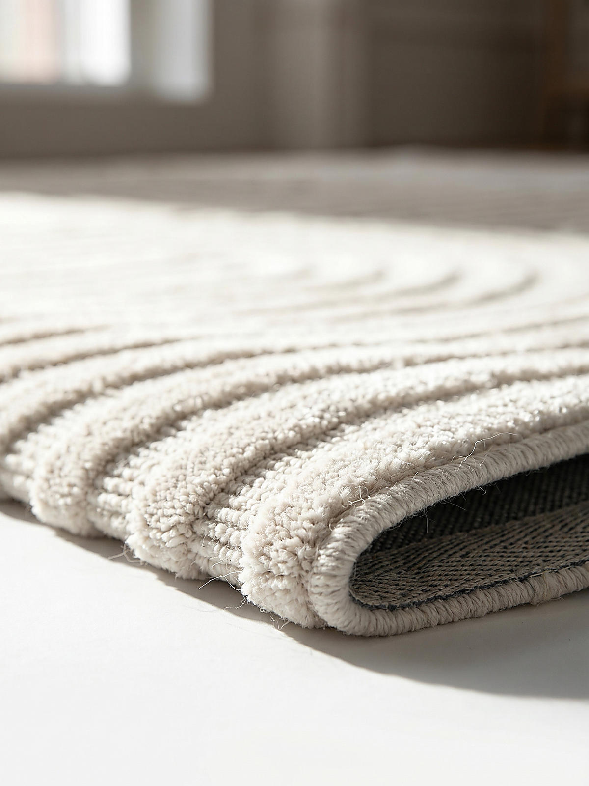 TEPPICH aus Wolle LEVEN in Elfenbein, geometrisch, 120 x 170 cm - Champagner, Textil (120/170cm) - KADIMA DESIGN