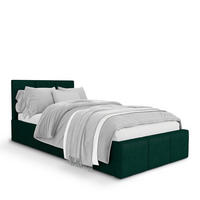 POLSTERBETT für Schlafzimmer Bett mit Stauraum Flaschengrün 90x200cm Kopfteil 120cm - Dunkelgrün, Holzwerkstoff/Metall (90/200cm) - Muralo