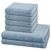 FROTTIERSET Pure 6-teilig - Blau, Textil (50/100cm) - Cawö