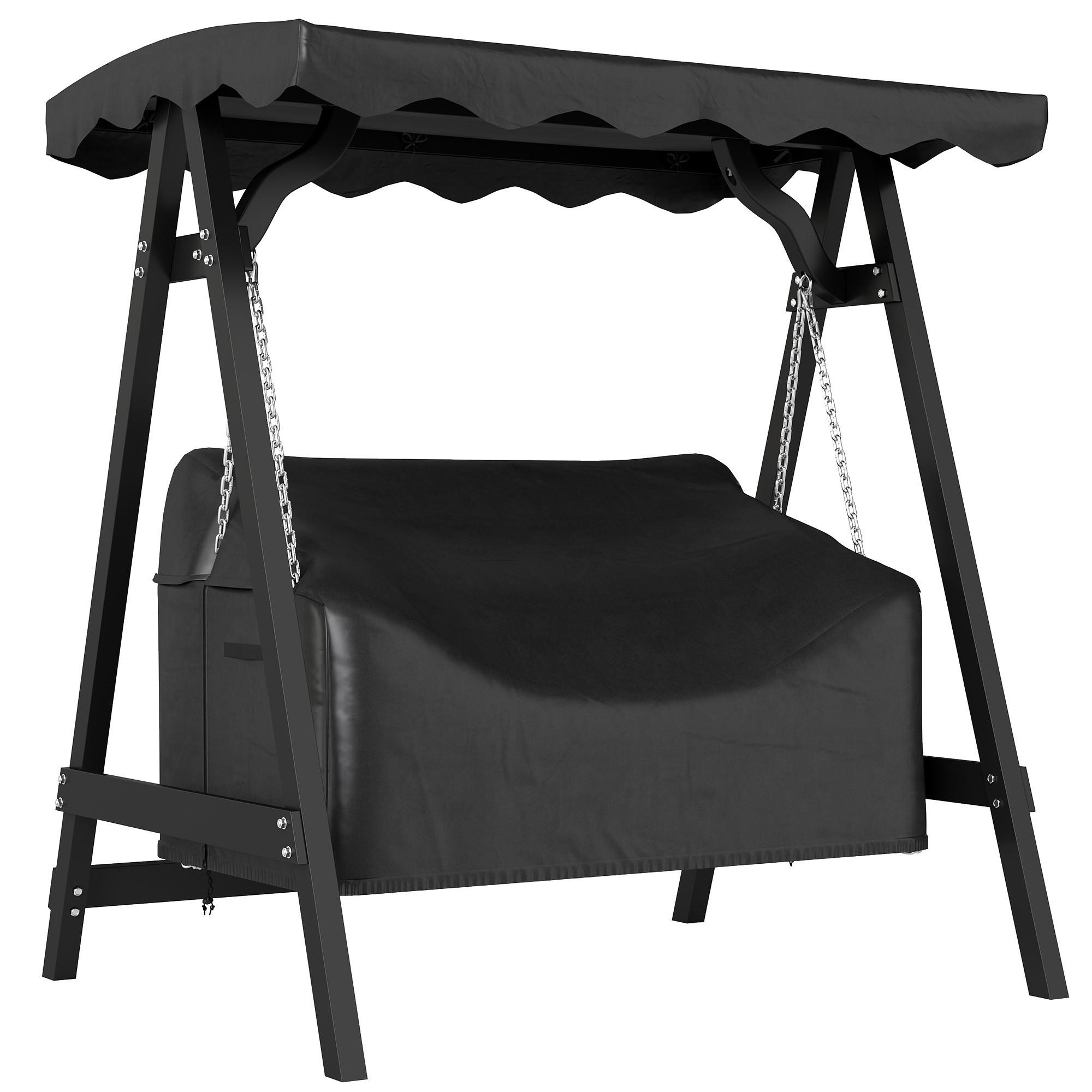 GARTENSCHAUKEL-ABDECKUNG Oxford-Stoff Schwarz - Schwarz, Textil (76/81/142cm) - Outsunny