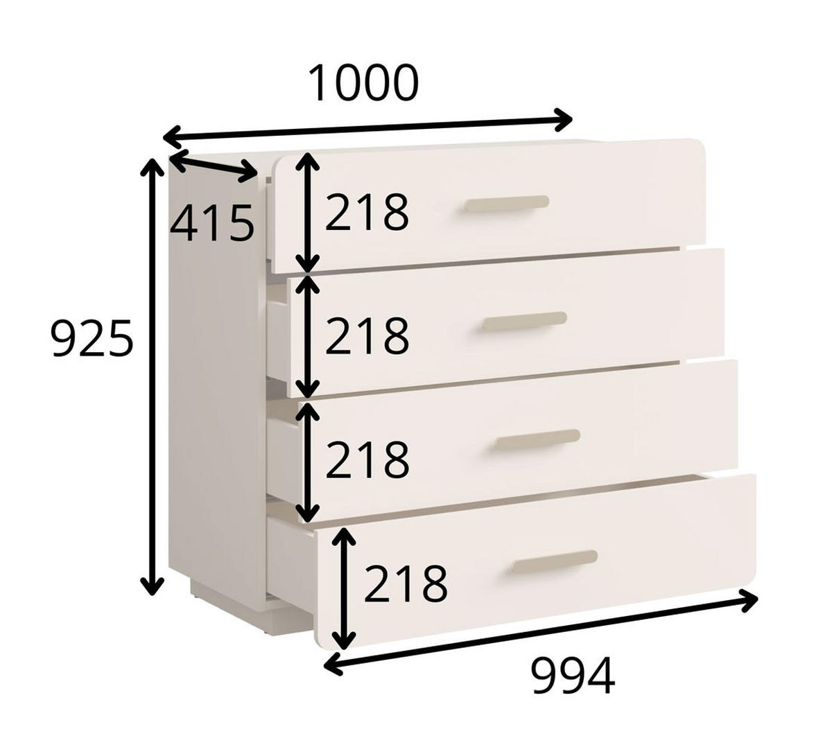 KOMMODE Lorenz sandbeige 100 / 41,5 / 92,5cm - Beige, Holz/Holzwerkstoff (100/92.5/41.5cm) - Feldmann-Wohnen