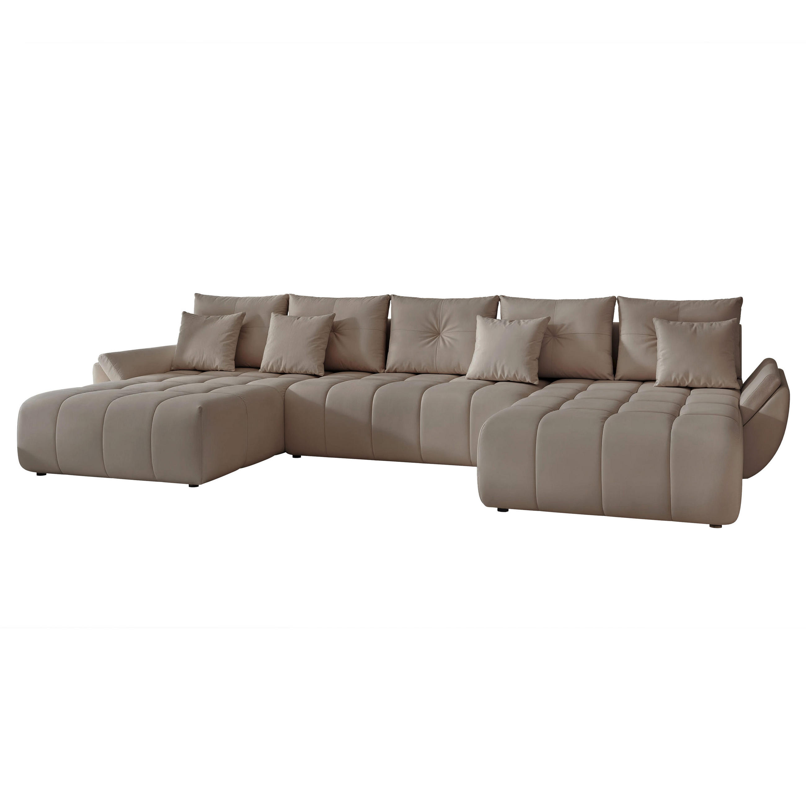 WOHNLANDSCHAFT DIEGO mit Schlaffunktion und Bettkasten Dunkelgrau - Dunkelgrau, Holzwerkstoff/Kunststoff (382/91/190cm) - Idohome