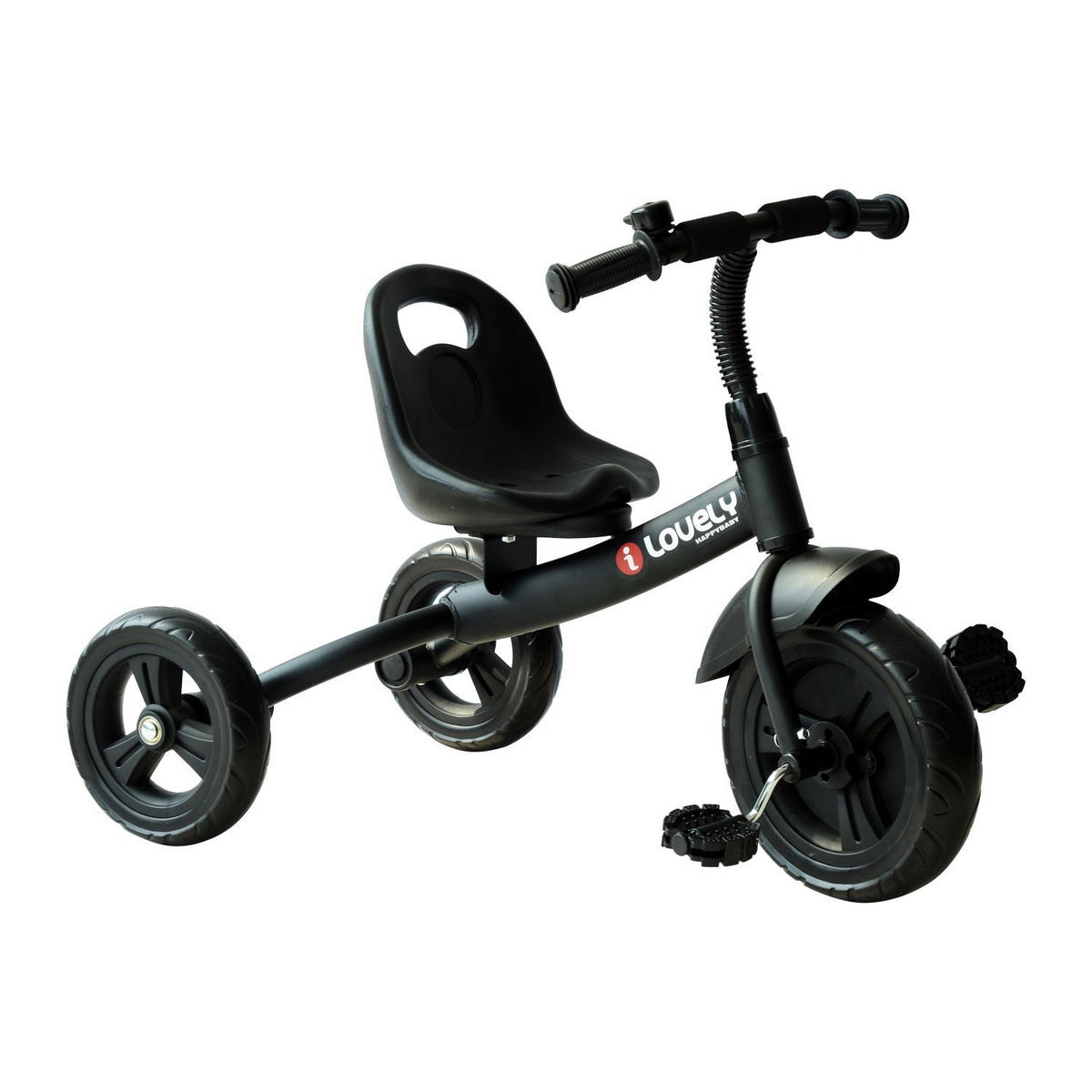 DREIRAD DE-18543 mit Klingel & verstellbarem Sitz - Schwarz, Metall (79/50.5/58cm) - ComfortXL