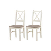 STUHL Nilo 10 (2er Set) - Bronzefarben/Cappuccino, Holz (43/94/40cm) - Leaf Design