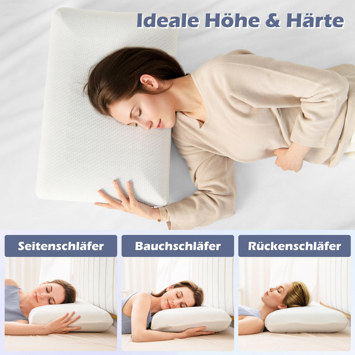 KOPFKISSEN 2er-Set Weiß - Weiß, Textil (40/60cm) - COSTWAY