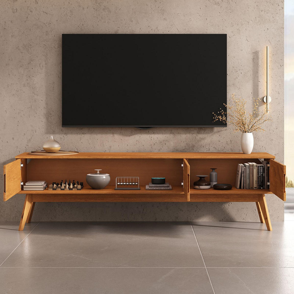 LOWBOARD TIVOLI - Eichefarben, Holz (180/52/41cm) - IDIMEX