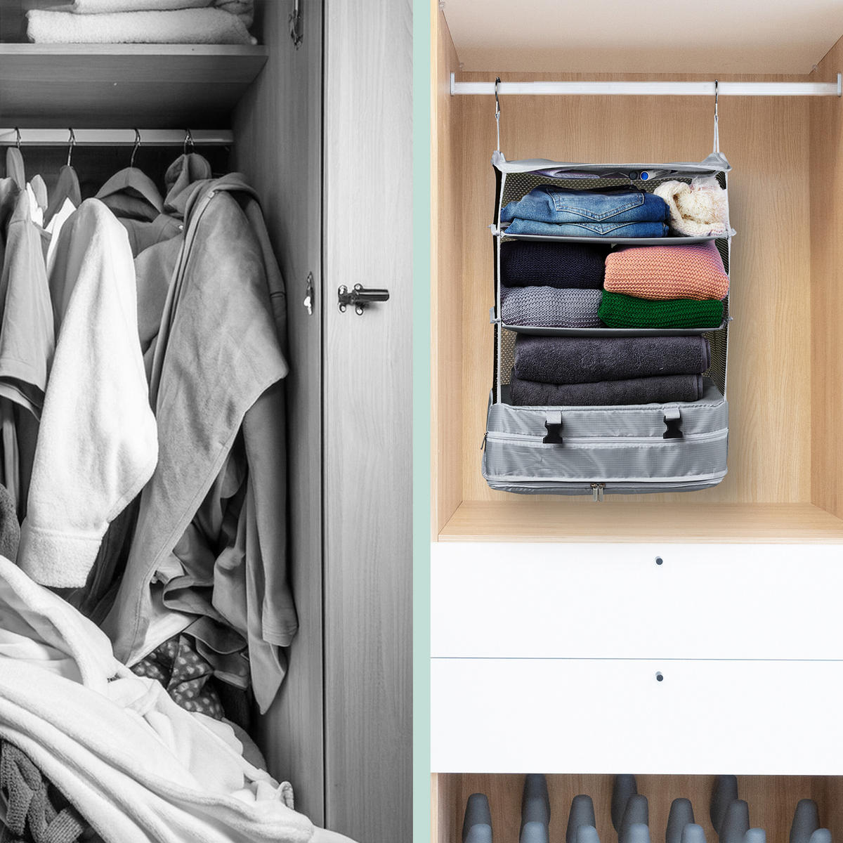 GEPÄCK-ORGANIZER - Grau, Textil/Metall (44/55/30cm) - Relaxdays