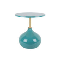 BEISTELLTISCH Kensi Blau 30/30/52 cm - Blau, Metall (30/30/52cm) - Leitmotiv