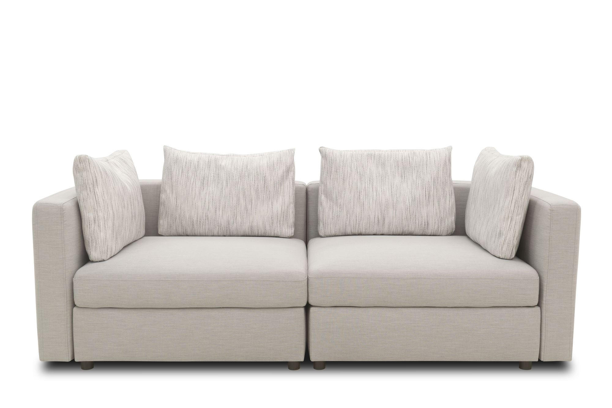 GARTENLOUNGE-SOFA 2-Sitzer Bozhana 220x67x96 mit Outdoorbezug silber - Silberfarben, Kunststoff (220/67/96cm) - 58aufmkessel
