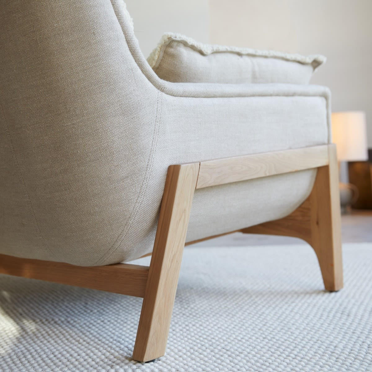 SESSEL Woodnest Beige aus Stoff - Beige, Textil (91/77/93cm) - Tikamoon
