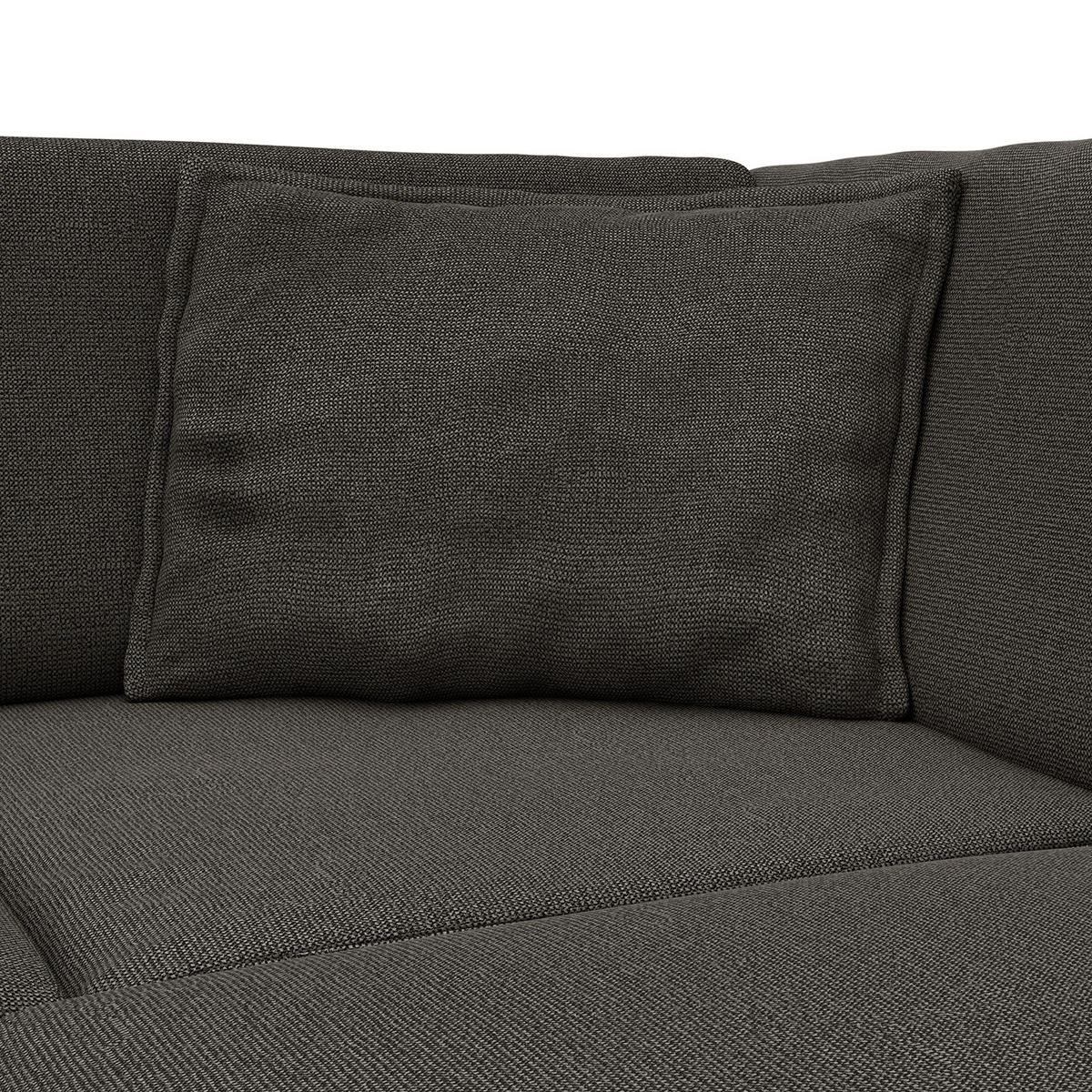 ECKSOFA mit Ottomane - Anthrazit/Schwarz, Kunststoff/Textil (328/272cm) - home24