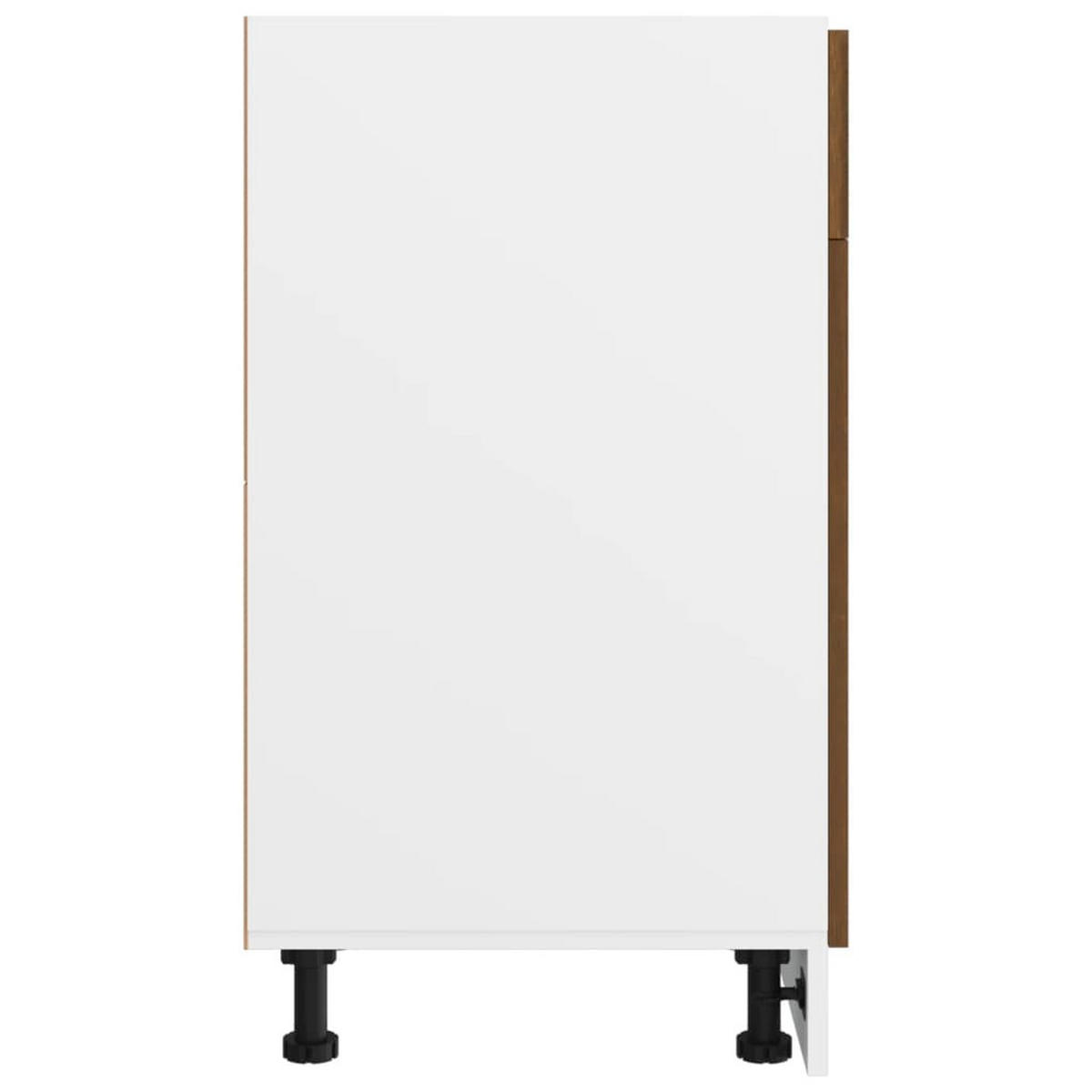 KÜCHENUNTERSCHRANK Lyon mit Schublade, Tür 40/46/81,5 cm aus Holzwerkstoff Braun Eichen-Optik Dekor - Dunkelbraun, Holz (40/81.5/46cm) - vidaXL