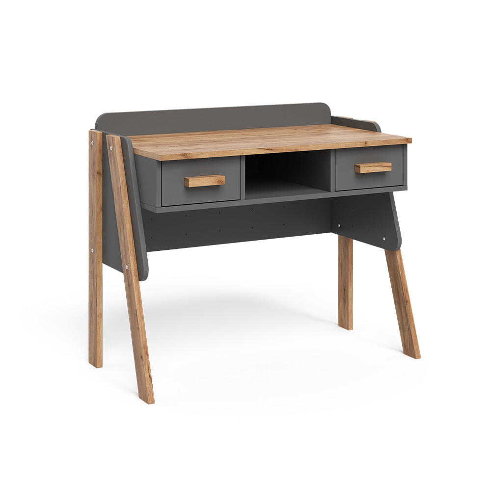 VitaliSpa STŮL Malia Grey/Artisan 97 x 51 cm se 2 zásuvkami