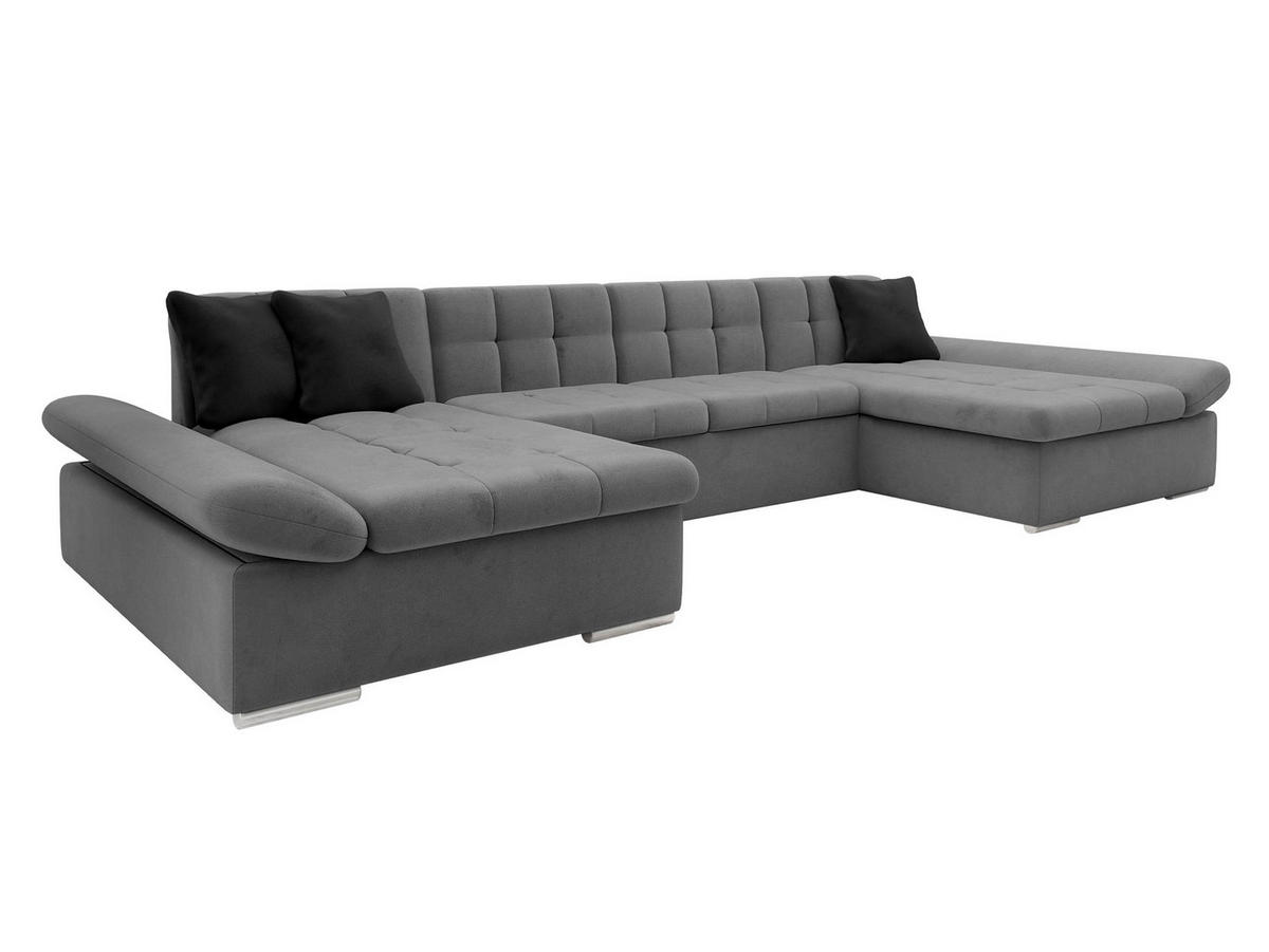 WOHNLANDSCHAFTEN Alia - Chromfarben/Silberfarben, Holz/Kunststoff (360/75/160cm) - MIRJAN24