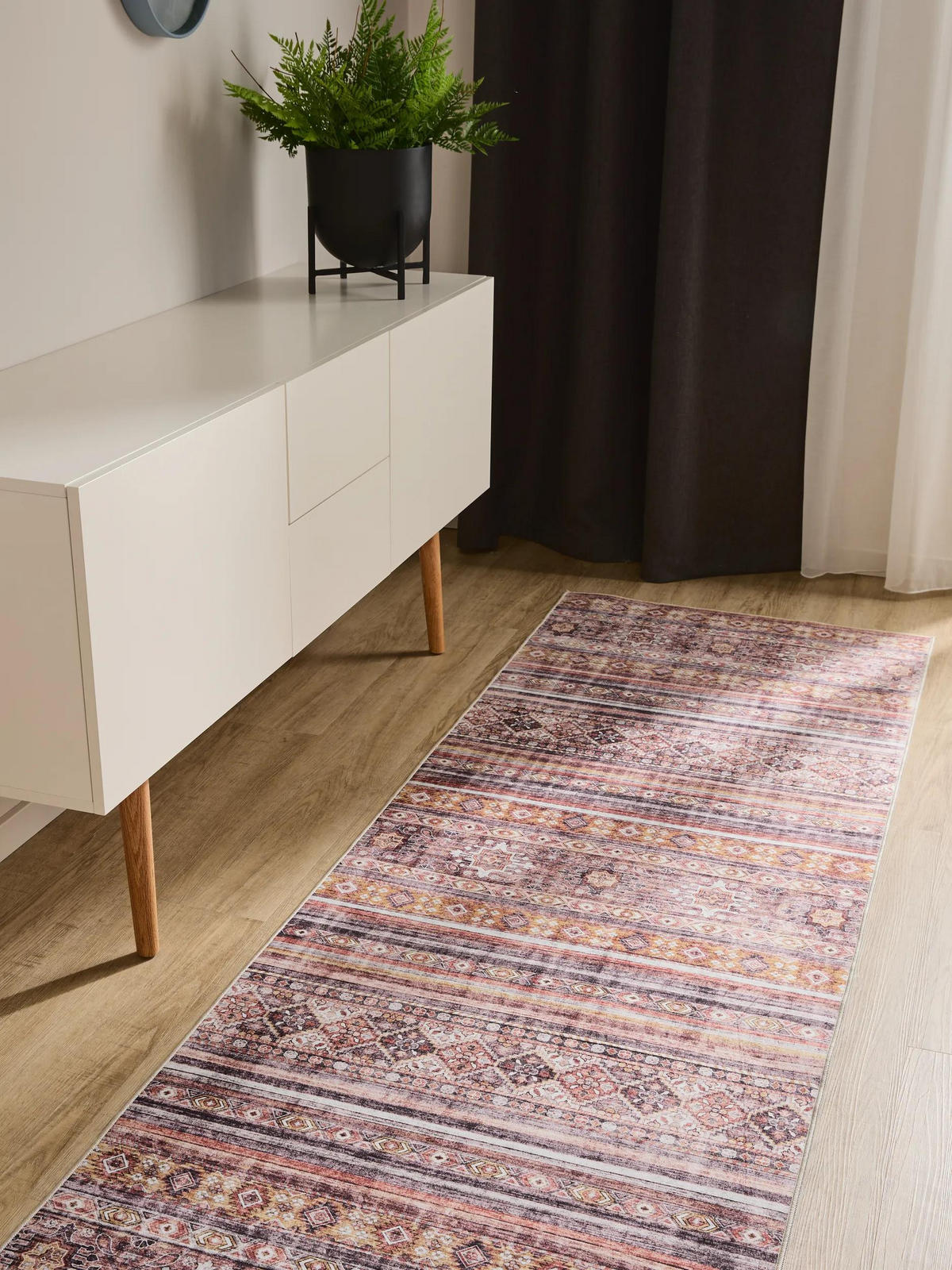 VINTAGE-LÄUFER George waschbar 80x240 cm - Pink/Multicolor, Kunststoff (80/240cm) - benuta