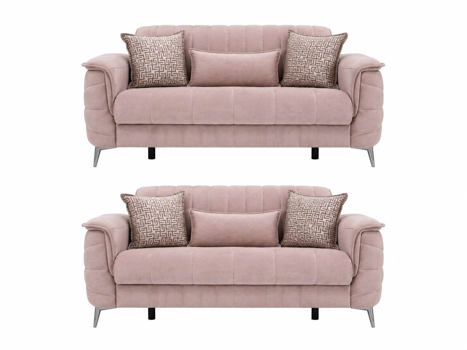 SITZGARNITUR Osorno, Beige Stellvariante 2+2 - Beige, Holzwerkstoff/Kunststoff (170/80/100cm)