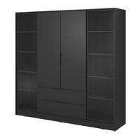 SCHRANK Schwarz ELLY Mit Regalen Und Schubladen - Schwarz, Holzwerkstoff (206/200/51cm) - Sepro Meble